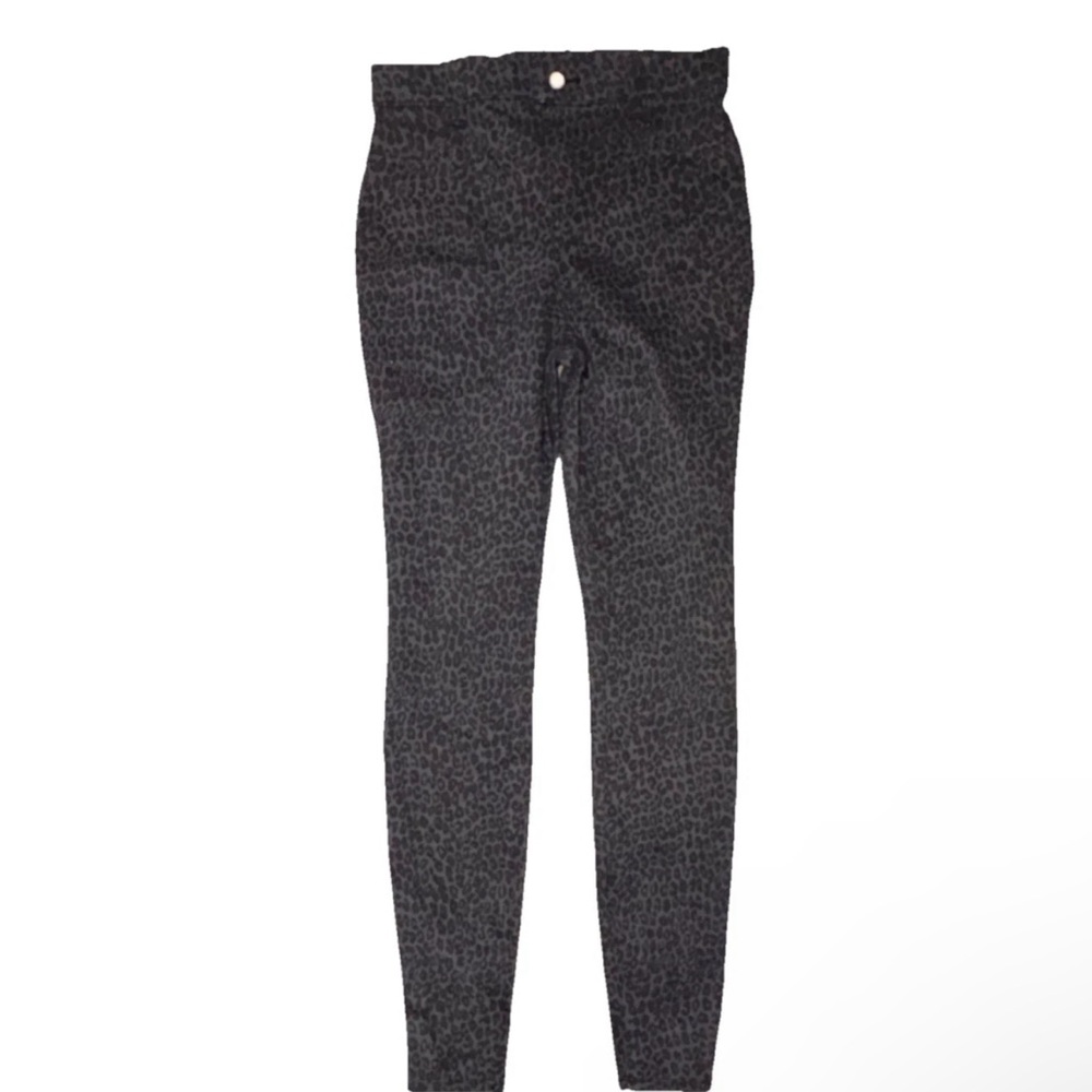 Time and Tru High Rise Stretch Jegging Leggings Animal Print Gray/Black XS